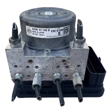 Genuine Mazda 3 BM ABS pump and control module assembly Part No. B45B437A0B, clean-tested and unbolted at our Yennora NSW salvage center for 2013–2016 models. - View 1
